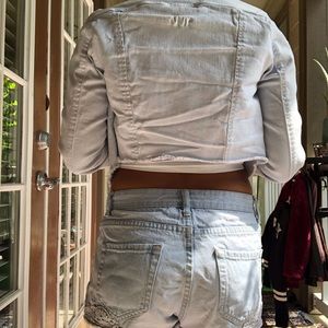 Denim crop top jacket